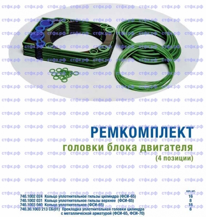 Ремкомплект головки блока двигателя (с прокладкой 740.30-1003213СБ) 4 позиции