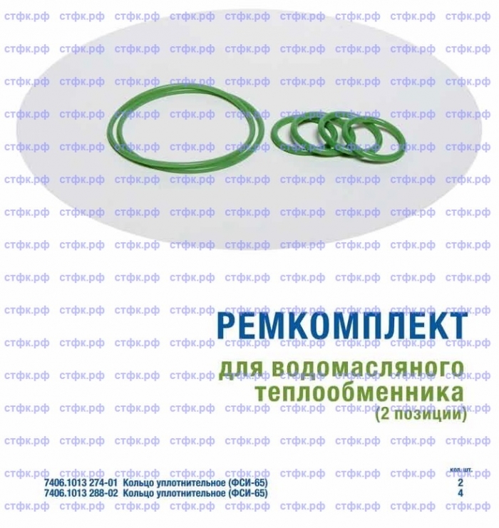 Ремкомплект для водомасляного теплообменника (7406.1013274/88)