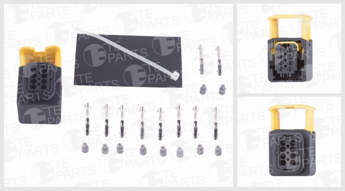 Разъём 8 контактный (комплектация: 10-pin, 8 уплотнений, 2 заглушки, резиновый кожух, хомут)