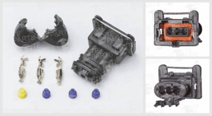 Разъём 3х контактный (комплектация:  3-pin, 3 уплотнения, 1 заглушка, фиксатор кабеля)